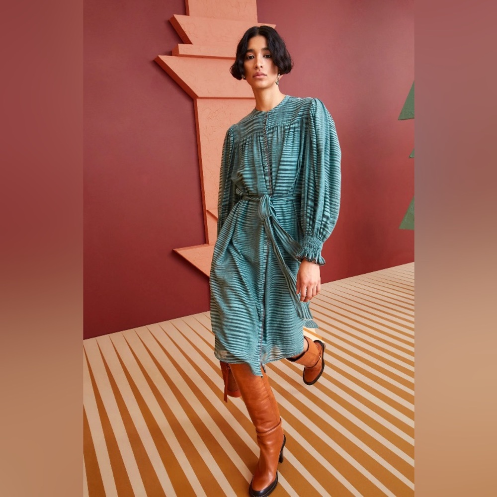 NWT Ulla Johnson Fiora Teal Midi Dress